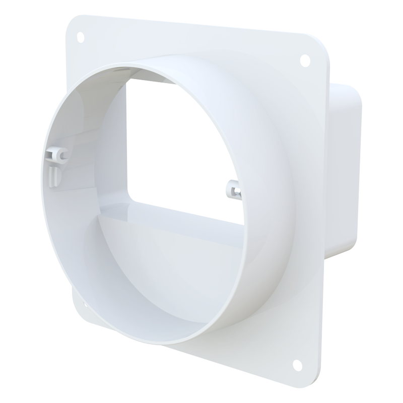 Series Vents Round and flat air duct connector with a wall plate - Flat duct - Plastic ductwork