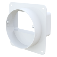 Flat duct - Plastic ductwork - Series Vents Round and flat air duct connector with a wall plate