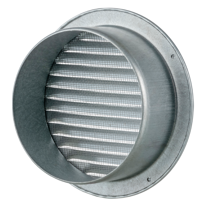 Vents MVMO 150 bVs Zn - Single-row flanged metal grilles with angled louvers, optional flange